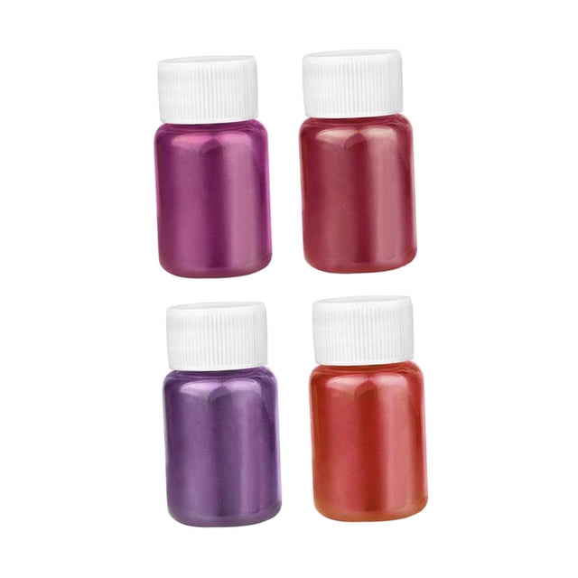4 Pieces Pearlescent Mica Powder Colorant Powder Shimmer Glitter Powder for Bath Style B