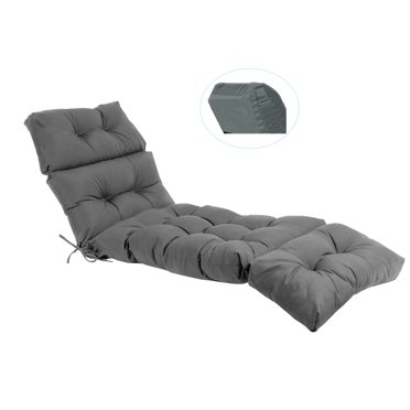 Outdoor Chaise Lounge Cushion Sunproof Waterproof Inlife Garden and Patio Rocking Chair Cushion, Deep Gray