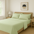 thumbnail image 1 of Comfy Bamboo World Series 4pc Microfiber Bedsheets Sheet Set, Twin Size Bed, Sage, 1 of 5