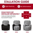 thumbnail image 2 of Dznils Housse Imprimée pour Fauteuil Inclinable, Housse Extensible en Polyester pour Sofa Inclinable, Gris Noir, 2 of 10