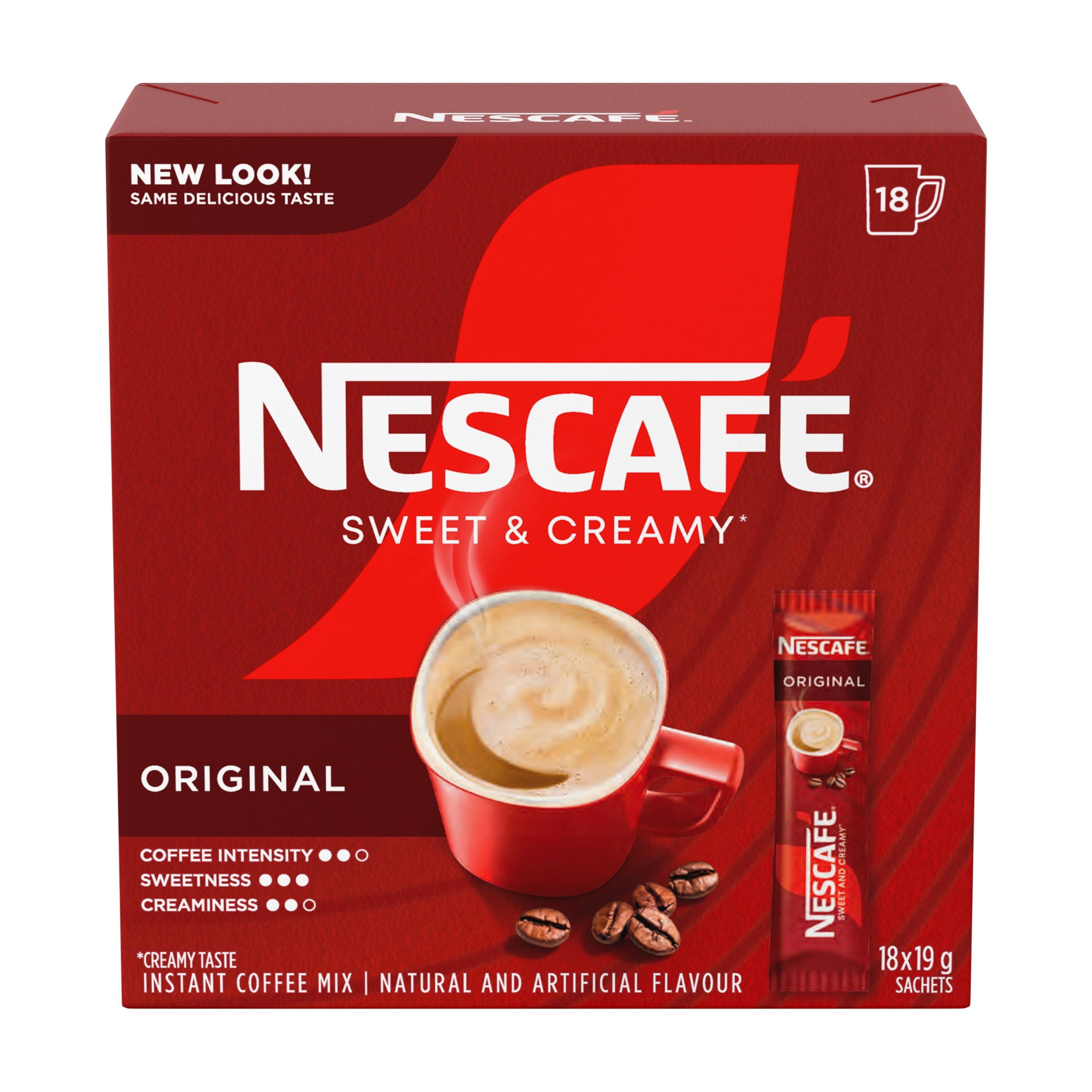 NESCAFE Sweet & Creamy Instant Coffee Mix, Includes Coffee, Whitener & Sugar