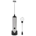 thumbnail image 3 of Egg Beater, Milk Frother Detachable Electric Stainless Steel Handheld USB Charging With Base For Kitchen For Restaurant, 3 of 8