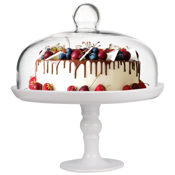 Footed Pedestal Cake Stand and Clear Dome 25 cm
