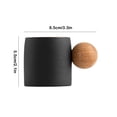 thumbnail image 3 of EGNMCR Rough Pottery Mini Cute Small Tea Cup Wooden Handle Coffee Cup Exquisite Classical Fresh Small Cups Ceramic Coffee Cup, 3 of 6