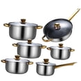 thumbnail image 4 of Transemion 6Pcs Stainless Steel with Glass Lid Pot Cooking Kitchen Soup Set for Kitchen Pans with soup pot Pans with soup pot, 4 of 5