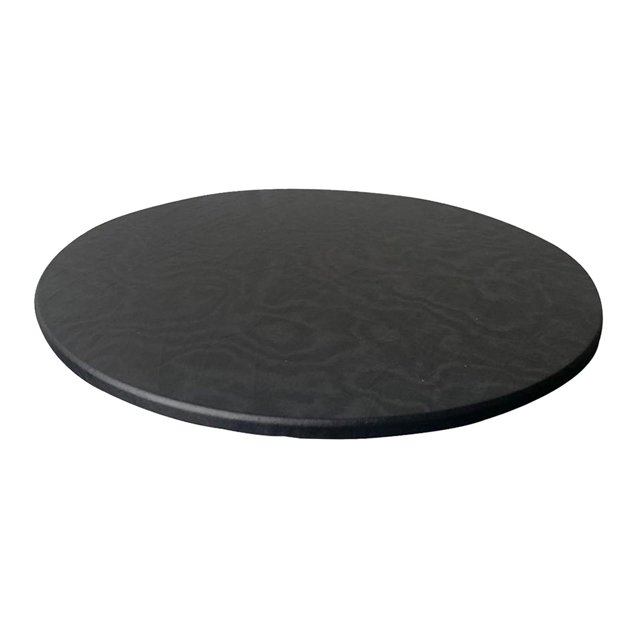Round Table Cloth Protector 27.5-33.5" Table Cover Backed Vinyl Tablecloth Party in black. Made of waterproof and oil-proof polyester with an elastic edge design for a secure fit on round tables with a diameter of 27.5-33.5 inches. Suitable for indoor and outdoor use, protecting tables from spills, dents, and scratches. Ideal for dining rooms, restaurants, weddings, cafes, picnics, BBQs, and parties.