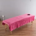 thumbnail image 2 of veasfak Housse de Linge de Lit Cosmétique Massage Spa Drap de Table avec Trou 47x75 Pouces Roux Roux-120x190cm, 2 of 9