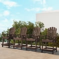 thumbnail image 1 of Costway 4 PCS Tall Bar Stool HDPE Patio Chair with Armrest Footrest Home Indoor Outdoor Brown, 1 of 8