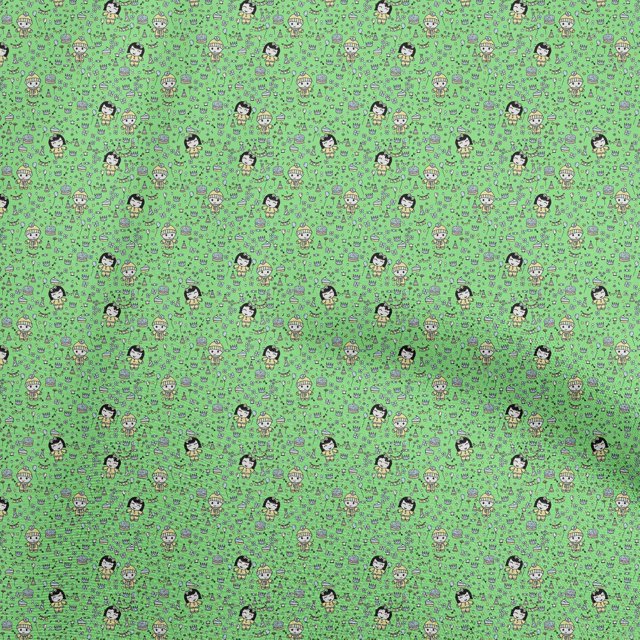 oneOone Cotton Poplin Pear Green Fabric Random Sewing Craft Projects Fabric Prints By Yard 56 Inch Wide