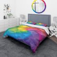 thumbnail image 1 of Designart Ensemble de Literie Moderne et Contemporain 'Rainbow 3D Triangle Geometry' - Housse de Couette et Impostes, 1 of 4