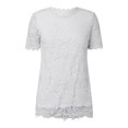 thumbnail image 3 of Haut en Dentelle pour Femmes Col Rond Crochet Manches Courtes - T-Shirt Décontracté d'Été - TTTG-TTTTTG, 3 of 4