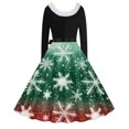 thumbnail image 3 of TIMIFIS Robes de Noël pour Femmes, Robes Maxi pour Femmes Robe Vintage de Vacances Manches Longues Col en V en Fourrure Robe Dos Nu, 3 of 3