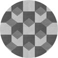 thumbnail image 1 of Ahgly Company Tapis de Zone Rond d'Intérieur Lavable à la Machine, Style Transitionnel, Gris Argenté, 5 Pieds Rond, 1 of 7