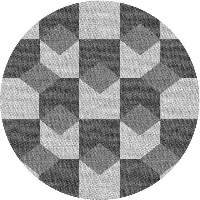 Ahgly Company Tapis de Zone Rond d'Intérieur Lavable à la Machine, Style Transitionnel, Gris Argenté, 5 Pieds Rond