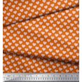 thumbnail image 2 of Soimoi Orange polyester Crepe Fabric Pink Heart Decor Fabric Printed Yard 52 Inch Wide, 2 of 5