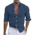 thumbnail image 1 of XZNGL Chemise à Manches Longues Homme Unie Décontractée Mode Col Rabattu Bouton Chemise à Manches Longues Blouse Chemises Habillées pour Hommes Chemises à Manches Longues pour Hommes Manches Longues Homme Chemise à Manches Longues, 1 of 6