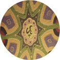 thumbnail image 1 of Ahgly Tapis Rond Lavable en Machine Intérieur Transitionnel Brun Selle, 8 Pieds Rond, 1 of 7