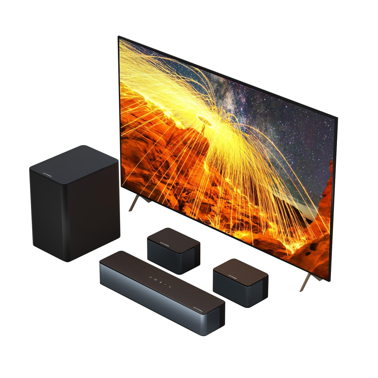 ULTIMEA 5.1 Virtual Surround Sound Bar, 320W Home Theater Surround System with Adjustable Speakers & Subwoofer, TV Speaker Soundb