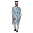 thumbnail image 1 of Atasi Kurta Décontracté Boutonné en Rayonne Imprimée de Designer avec Pyjama pour Hommes, 1 of 4