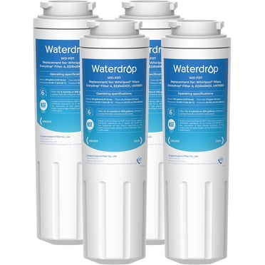 Waterdrop UKF8001 Refrigerator Water Filter 4, Compatible with Whirlpool EDR4RXD1, EveryDrop Filter 4, Maytag UKF8001AXX-750, UKF8001AXX-200, 46-9006, Puriclean II, WF-UKF8001, 4 Filters