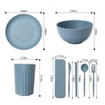 thumbnail image 3 of KEINXS Wheat Straw Dinnerware Sets for 4 (32Pcs)  Microwave Dishwasher Safe Tableware Lightweight Bowls  Cups  Plates Set Reusable Dinner Kitchen Gadgets, 3 of 9