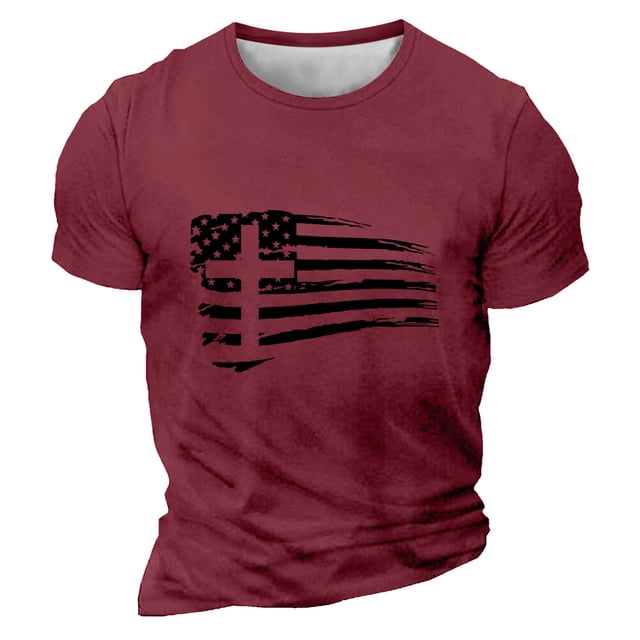 Chemises à Manches Longues pour Hommes Imprimé Décontracté Col Rond T-Shirt à Manches Courtes, Chemises à Manches Longues pour Hommes Coton