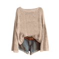 thumbnail image 1 of WZXFASHION Chandail Tricoté pour Femmes Mode à Manches Longues Col Rond Blouse d'Hiver Chaude Couche Supérieure Quotidien Sorties Chemises Liquidation Ventes Aujourd'hui Aubaines Prime Chandail à Fermeture Éclair, 1 of 3