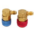 thumbnail image 3 of Air Conditioning Evacuation Adapter, Anti Aging 90 Degree Joint AC Quick Connector Adapter Brass Metal  For R134a Car, 3 of 8