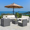 thumbnail image 4 of Costway Ensemble de Meubles en Rotin Osier 8 Pcs pour Patio avec Table de Rangement Blanc, 4 of 10