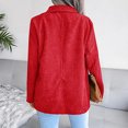 thumbnail image 3 of Veste à Boutons, Veste d'Hiver Décontractée Ajustée à Revers pour Usage Quotidien Rouge TTG, 3 of 5