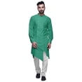 thumbnail image 1 of Atasi Solid Designer Long Kurta Shirt Asymmetric Cut Full Sleeve Kurta For Men-X-Large, 1 of 6