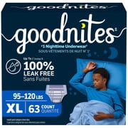 Goodnites Bedwetting Underwear for Boys, XL (95-120 lbs), 63 Count