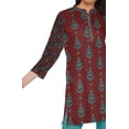 thumbnail image 4 of Moomaya Kurtis Courtes à Col Montant en Poly-Crêpe pour Femmes, Haut de Robe Imprimé, 4 of 5