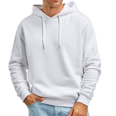 Ediodpoh Chandails à Capuche et Chandails pour Hommes Décontractés Unis Chandail à Capuche pour l'Automne et l'Hiver Haut Sans Poches Chandails pour Hommes Blanc TTTG