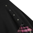 thumbnail image 5 of Women‘s Spring Autumn Patchwork Dress Long Sleeve Square Neck Plaid Zipper A-Line Dress, 5 of 5