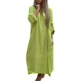 thumbnail image 1 of Kcodviy Chemise-Robe Unie pour Femme Robes pour Femmes pour le Travail Jupe Longue Décontractée Longues Robes pour Femmes Décontractées d'Été Robe Cardigan à Manches, 1 of 5