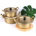thumbnail image 4 of Tnarru Marmite Coréenne Casserole en Aluminium Marmite en Aluminium avec Poignée et Couvercle Résistants, Doré, 14 cm, 4 of 8