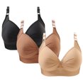 thumbnail image 2 of Timegard 3pc Bras for Women No Underwire Plus Size Adjustable Strap Ruched Comfort Everyday Bralette, 2 of 7