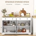 thumbnail image 4 of HOMCOM Sideboard Cabinet with Storage Drawers Adjustable Shelves White, 4 of 10