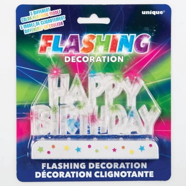 Flashing Happy Birthday Cake Topper Decoration