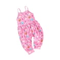 thumbnail image 2 of Gupgi 1-6Y Kids Girls Easter Jumpsuits Toddler Strap Sleeveless Rabbit Print Suspender Pants with Pockets, 2 of 9