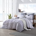 thumbnail image 3 of Swift Home 100% Cotton Yarn-Dyed Stripe Gauze Duvet Cover Set, Textured, Twin, Purple, 3 of 8