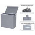 thumbnail image 3 of Mainstays Double Laundry Hamper with Lid, Two Removable Mesh Sorters for Adult, Laundy Basket, Lid with Magnet for Easy Open/Close, 3 of 7