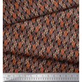 thumbnail image 3 of Soimoi Polyester Crepe Fabric Leaves Small Printed Fabric 1 Yard 42 Inch Wide, 3 of 3