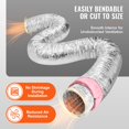 thumbnail image 4 of STAWAY Tuyau de Ventilation Isolé 8 Pouces, Conduit Flexible 25 Pieds avec Protection à 3 Couches, Résistant aux Flammes R-6.0 pour HVAC, Chauffage et Refroidissement, Réduction de Bruit, 4 of 8