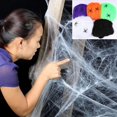 thumbnail image 3 of Halloween Spider Web With Spiders Stretchable Cobweb Horror Party Decoration, 3 of 5