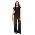 thumbnail image 2 of No Boundaries Women's Flocked Mesh Top, 2 of 6