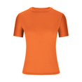 thumbnail image 3 of Meichang T-Shirts pour Femmes Coupe Ajustée Couche de Base T-Shirts Manches Courtes Col Rond T-Shirts Couleur Unie T-Shirts Basiques Confortables Légers Hauts d'Été, 3 of 5