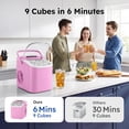 thumbnail image 2 of Simzlife Countertop Ice Maker with Handle,Portable Ice Machine with Basket and Scoop, 9 Bullet Ice In 6 Mins, 26Lbs/24H, Self-Cleaning, 2 of 9