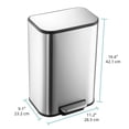thumbnail image 2 of Ourlova 12L Trash Can, Stainless Steel Garbage Can, Small Rectangular Trash Can with Soft Close Lid Foot Pedal & Inner Bucket for Kitchen Home Office, 2 of 9